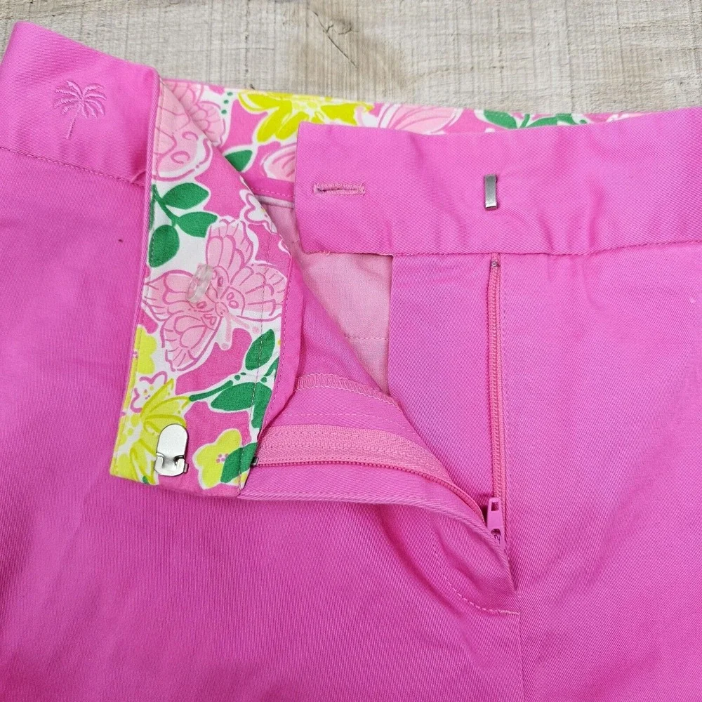 Lilly Pulitzer Hot Pink Dress Pants Size 6‎ Women's Straight Leg Stretch Bright